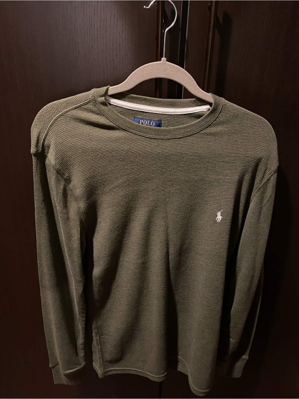 Polo by Ralph Lauren Olive Green Waffle Thermal Shirt